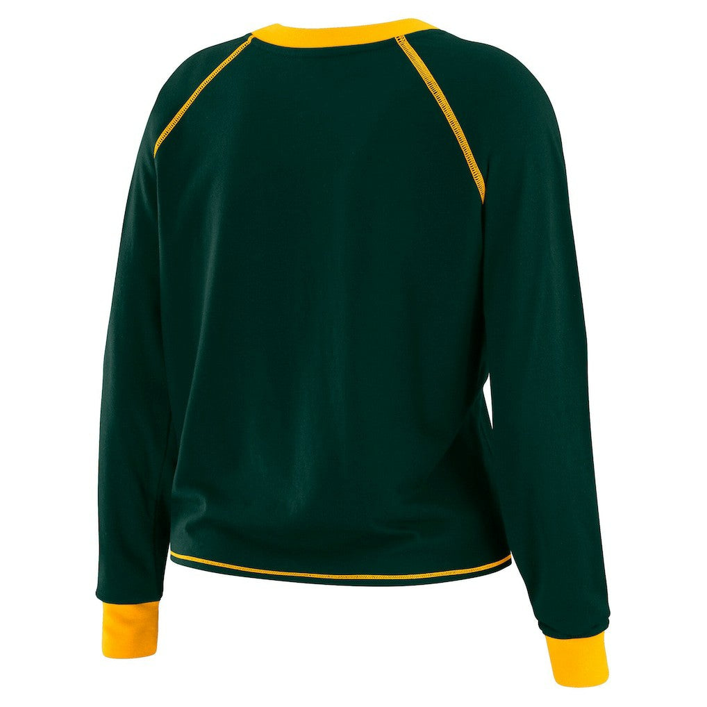 NFL Green Bay Packers WEAR by Erin Andrews Women's Plus Size Tie-Front Long Sleeve Top