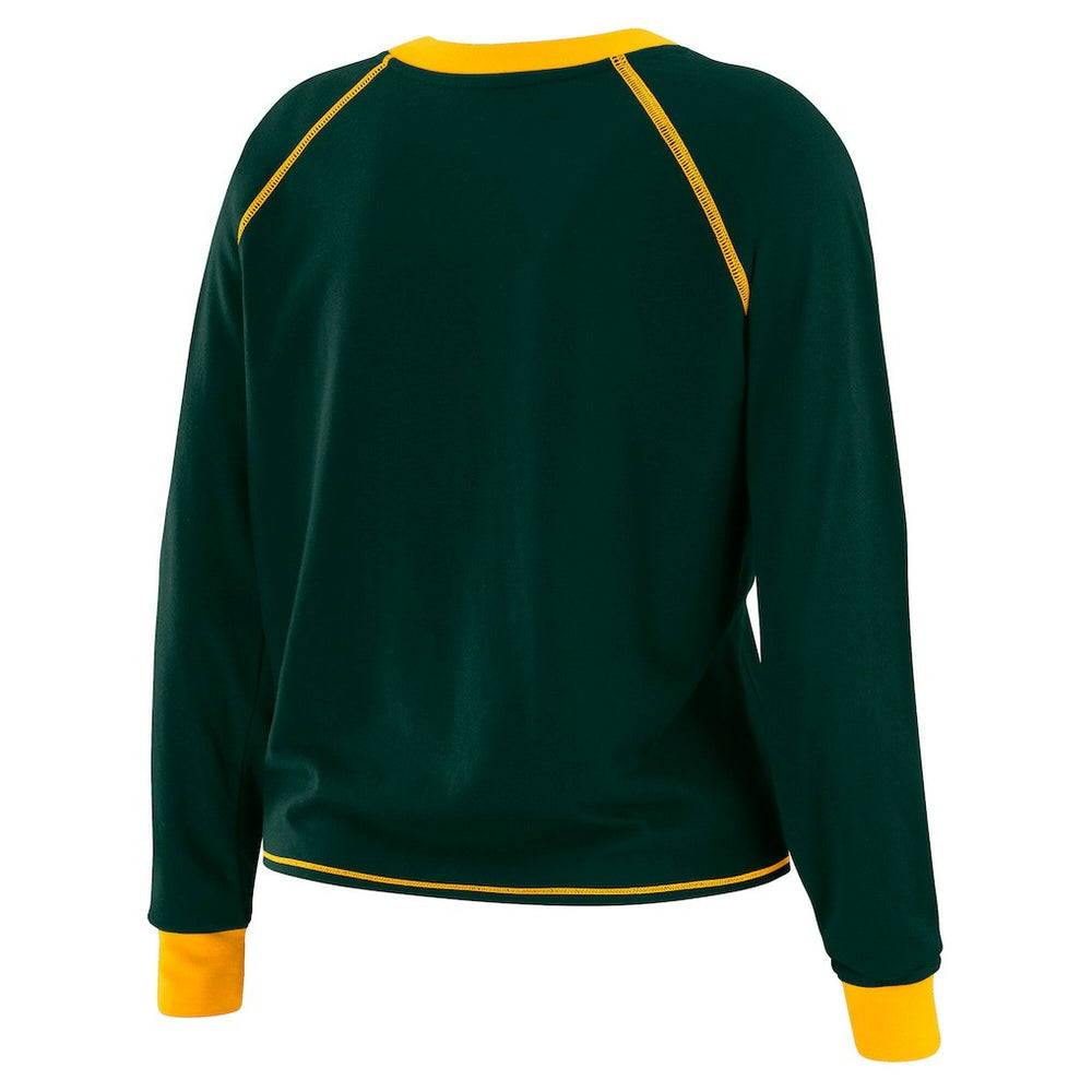 NFL Green Bay Packers WEAR by Erin Andrews Women's Plus Size Tie-Front Long Sleeve Top