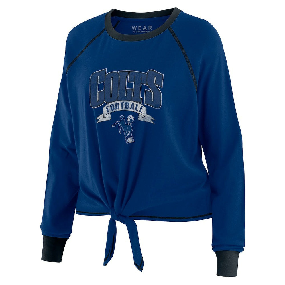 NFL Indianapolis Colts WEAR by Erin Andrews Women's Plus Size Tie-Front Long Sleeve Top