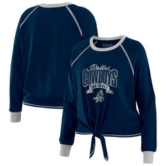 NFL Dallas Cowboys WEAR by Erin Andrews Women's Plus Size Tie-Front Long Sleeve Top