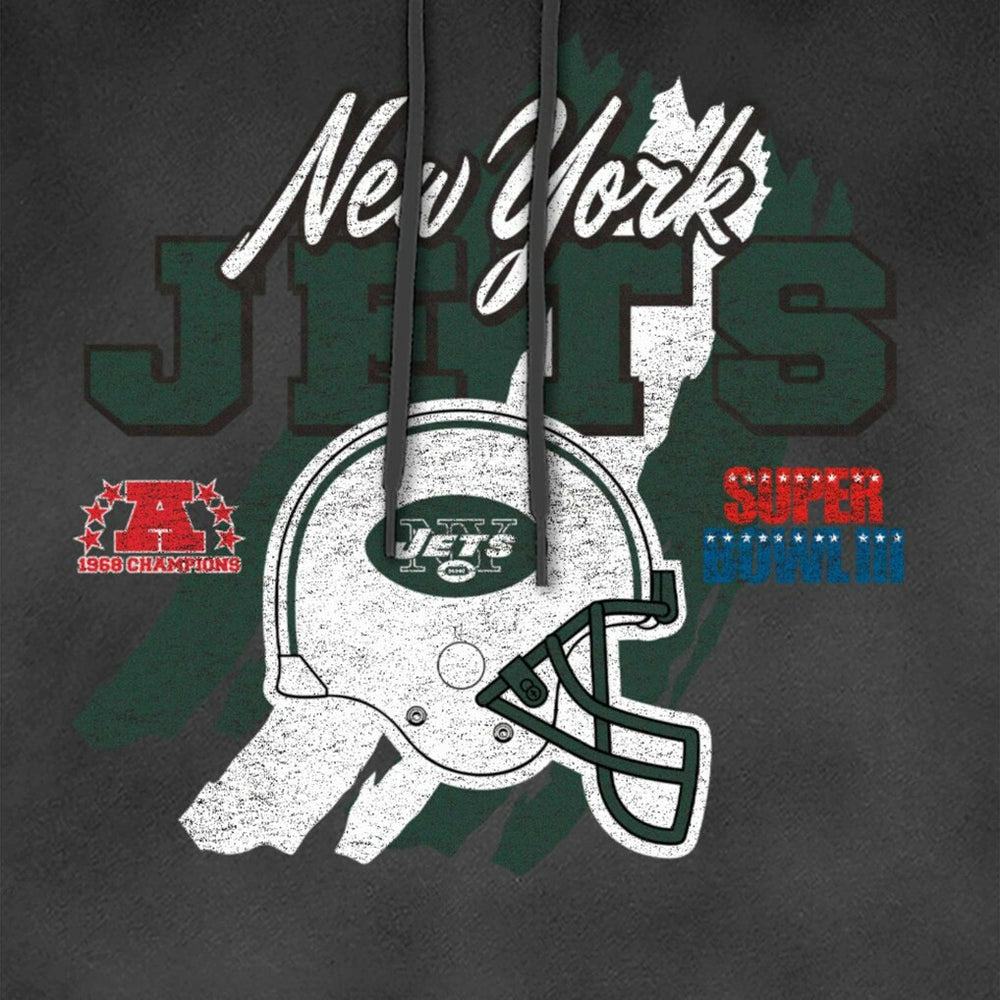 NFL New York Jets Identity Helmet Enzyme Washed Pullover Hoodie