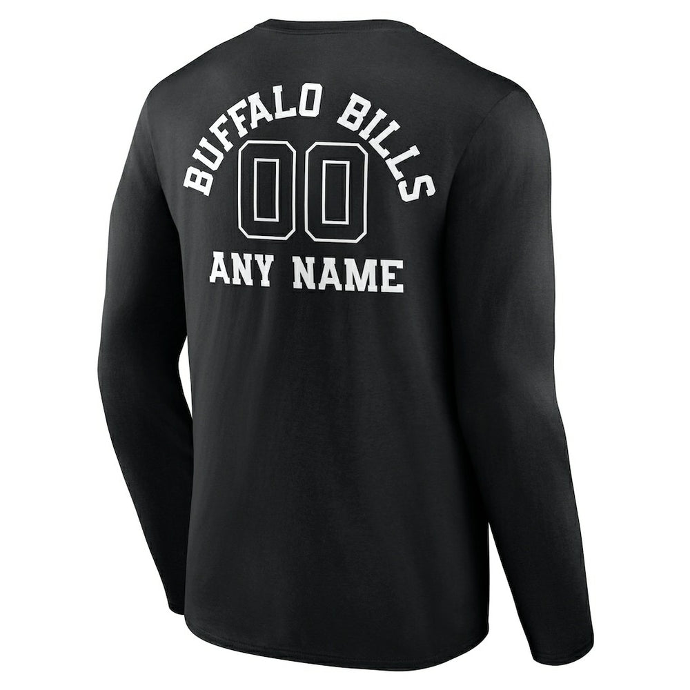 NFL Buffalo Bills Personalized Name & Number Monochrome Long Sleeve T-Shirt