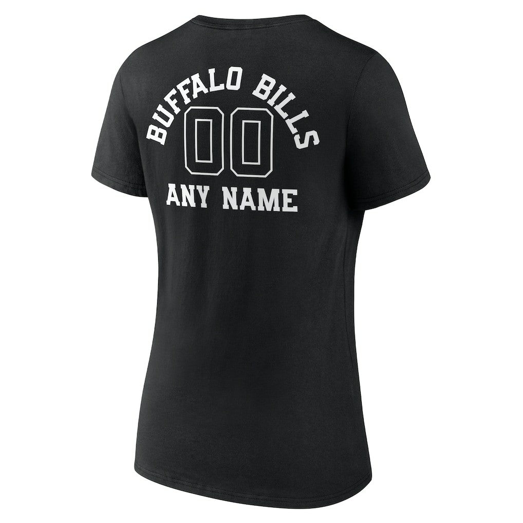 NFL Buffalo Bills Women's Personalized Name & Number Monochrome V-Neck T-Shirt