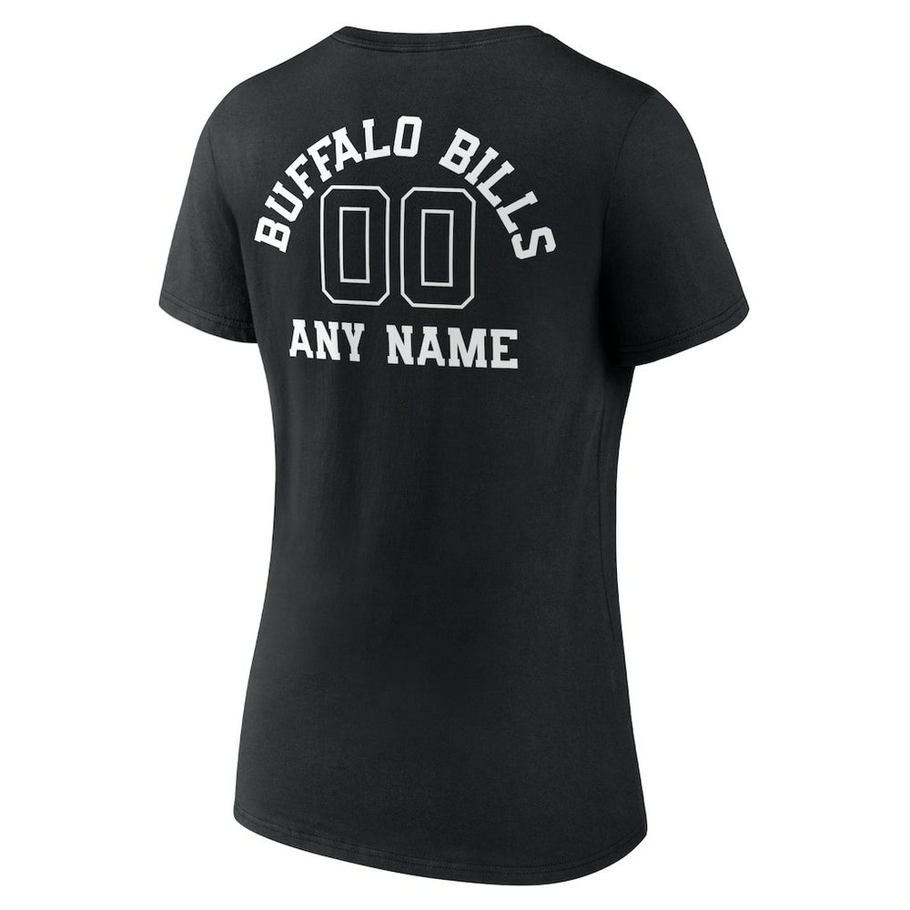 NFL Buffalo Bills Women's Personalized Name & Number Monochrome V-Neck T-Shirt