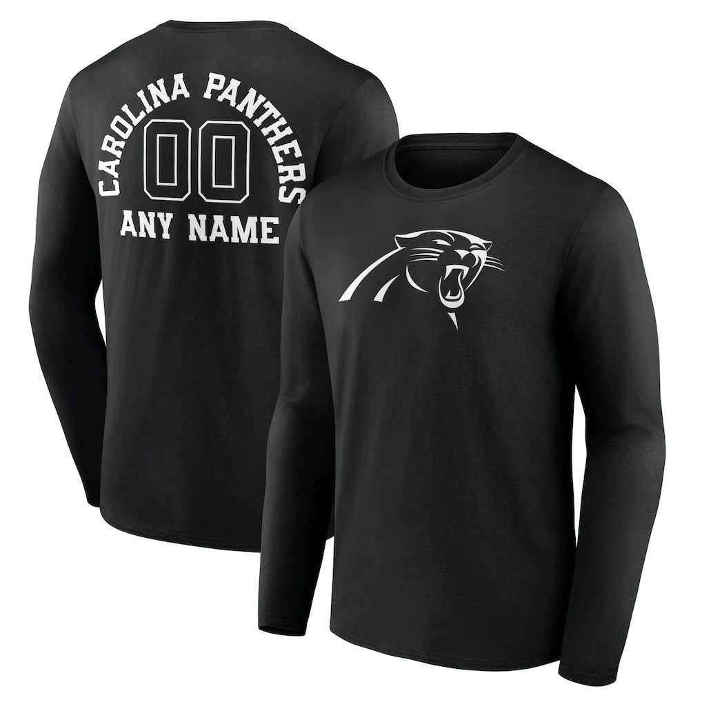 NFL Carolina Panthers Personalized Name & Number Monochrome Long Sleeve T-Shirt