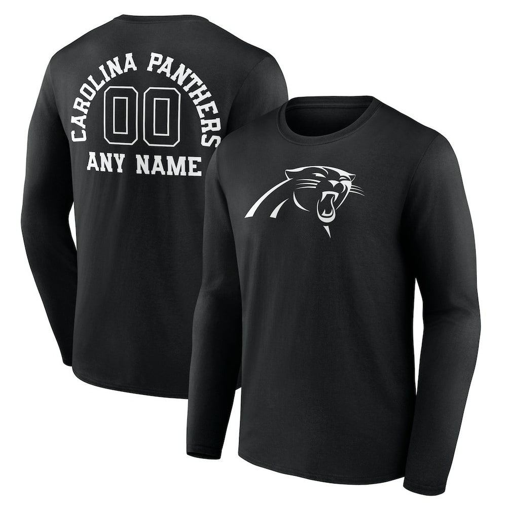 NFL Carolina Panthers Personalized Name & Number Monochrome Long Sleeve T-Shirt