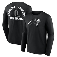 NFL Carolina Panthers Personalized Name & Number Monochrome Long Sleeve T-Shirt