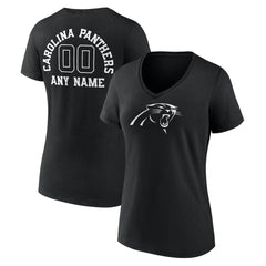 NFL Carolina Panthers Women's Personalized Name & Number Monochrome V-Neck T-Shirt
