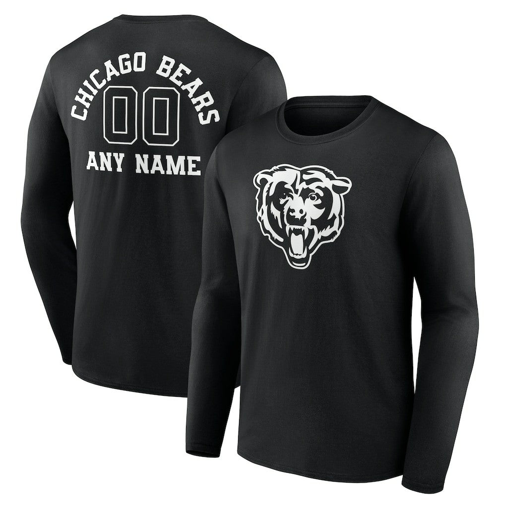 NFL Chicago Bears Personalized Name & Number Monochrome Long Sleeve T-Shirt