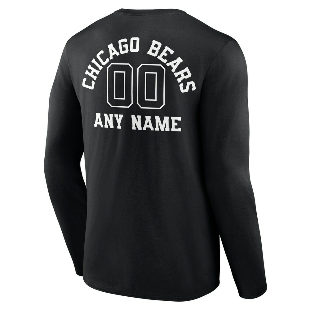 NFL Chicago Bears Personalized Name & Number Monochrome Long Sleeve T-Shirt