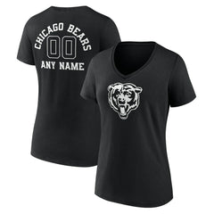 NFL Chicago Bears Women's Personalized Name & Number Monochrome V-Neck T-Shirt