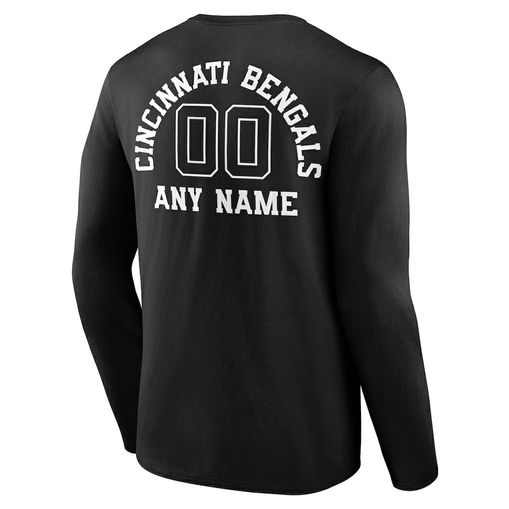 NFL Cincinnati Bengals Personalized Name & Number Monochrome Long Sleeve T-Shirt