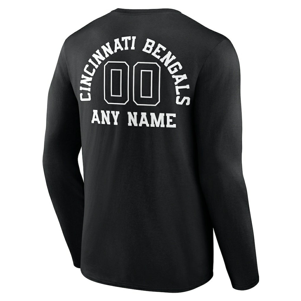 NFL Cincinnati Bengals Personalized Name & Number Monochrome Long Sleeve T-Shirt
