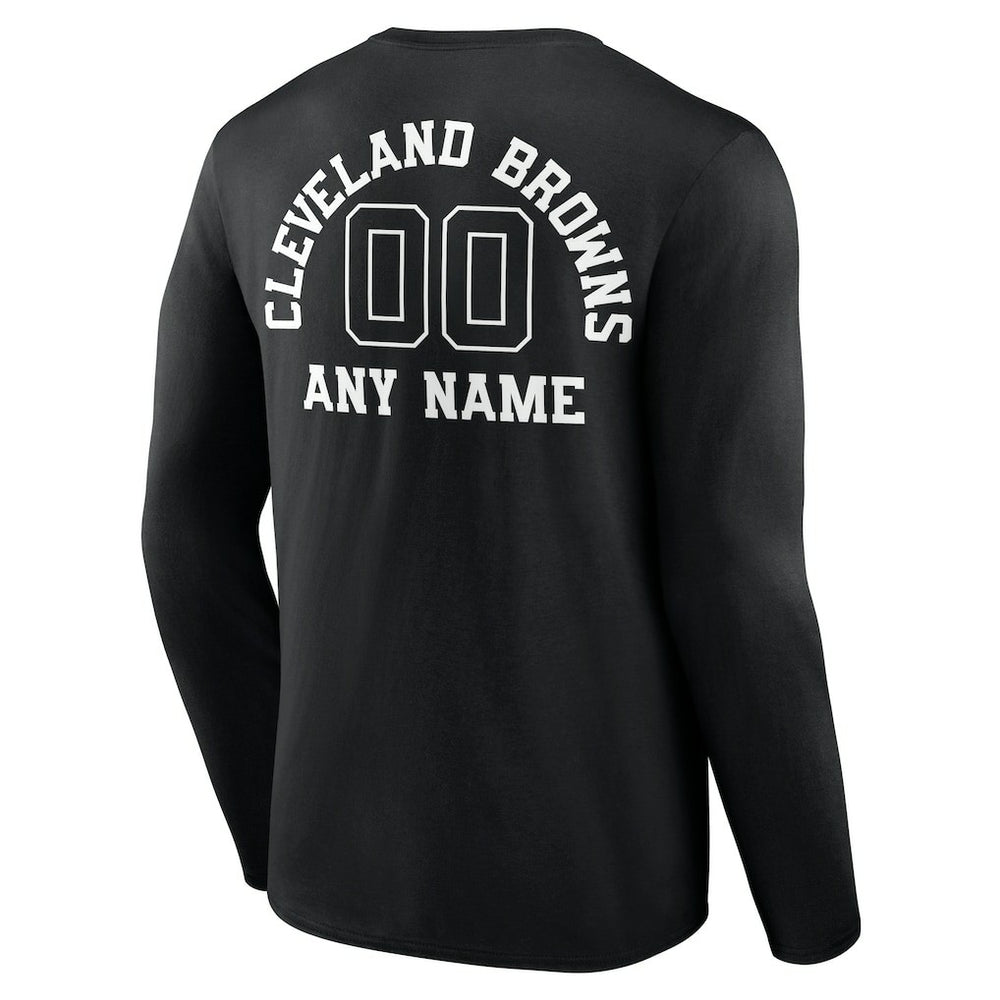 NFL Cleveland Browns Personalized Name & Number Monochrome Long Sleeve T-Shirt