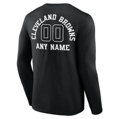 NFL Cleveland Browns Personalized Name & Number Monochrome Long Sleeve T-Shirt