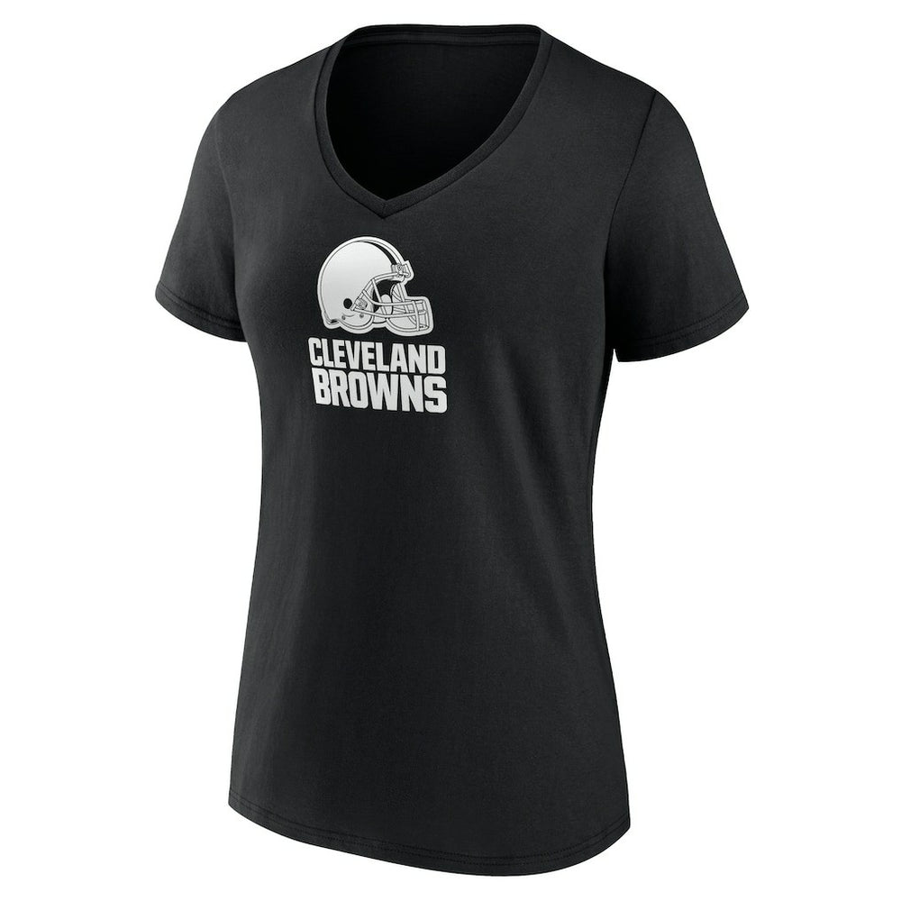 NFL Cleveland Browns Women's Personalized Name & Number Monochrome V-Neck T-Shirt