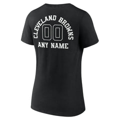 NFL Cleveland Browns Women's Personalized Name & Number Monochrome V-Neck T-Shirt