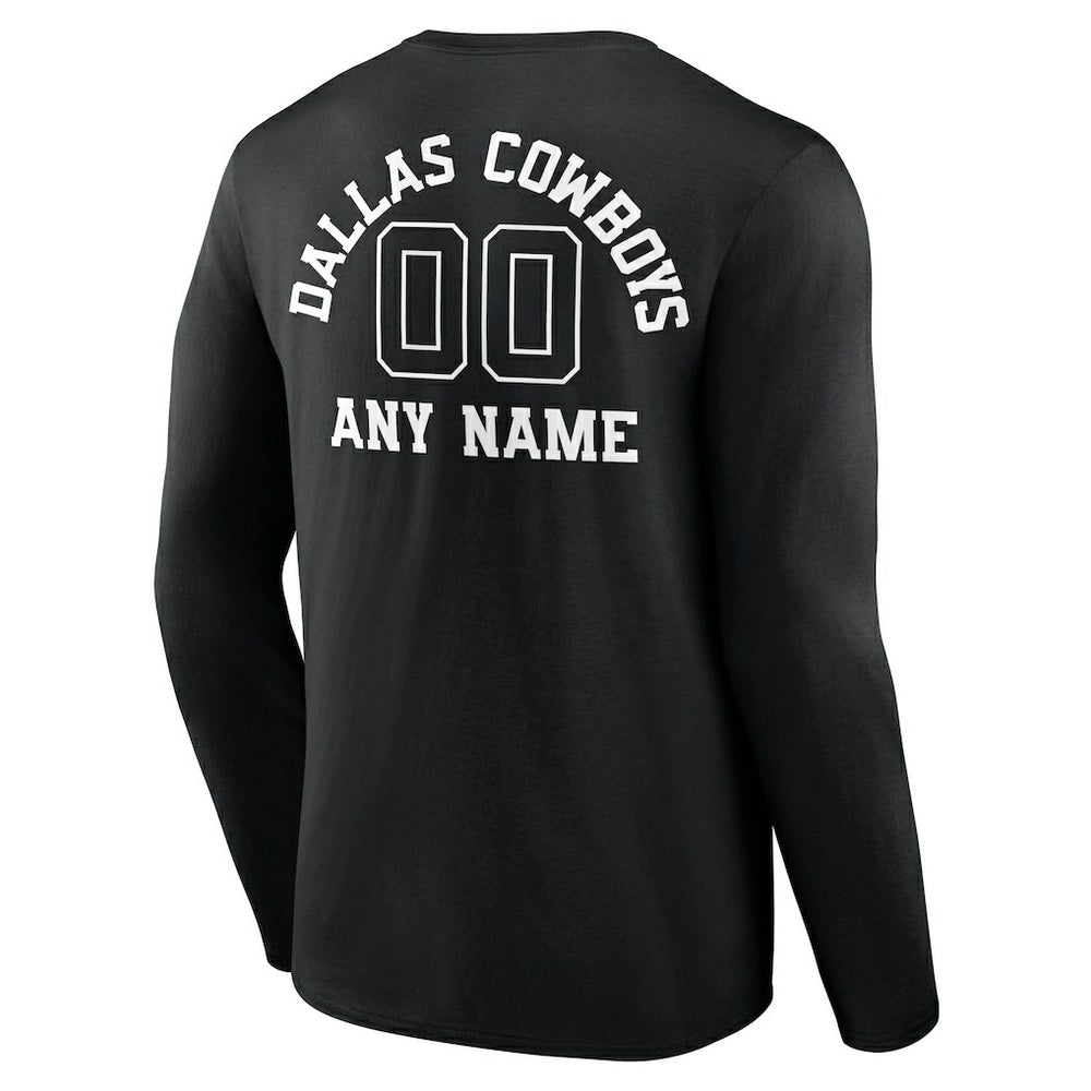 NFL Dallas Cowboys Personalized Name & Number Monochrome Long Sleeve T-Shirt