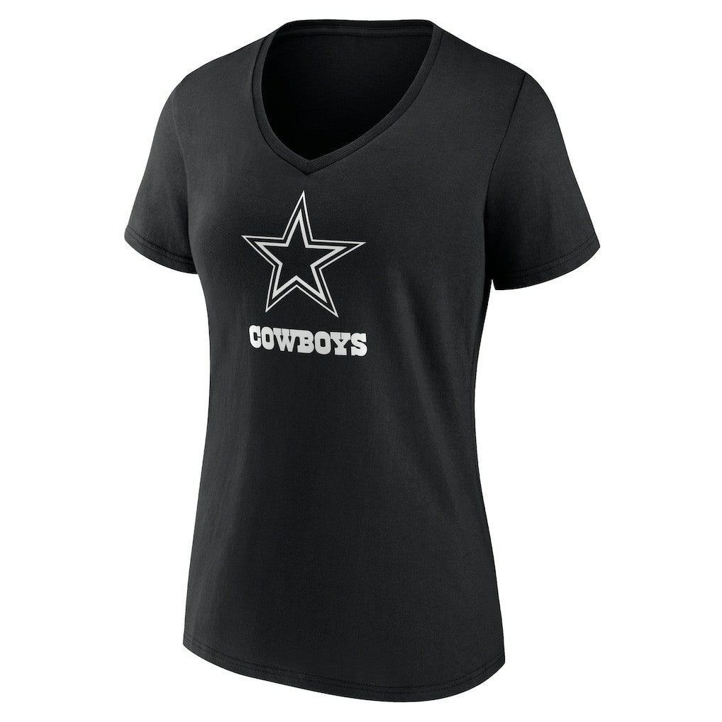 NFL Dallas Cowboys Women's Personalized Name & Number Monochrome V-Neck T-Shirt