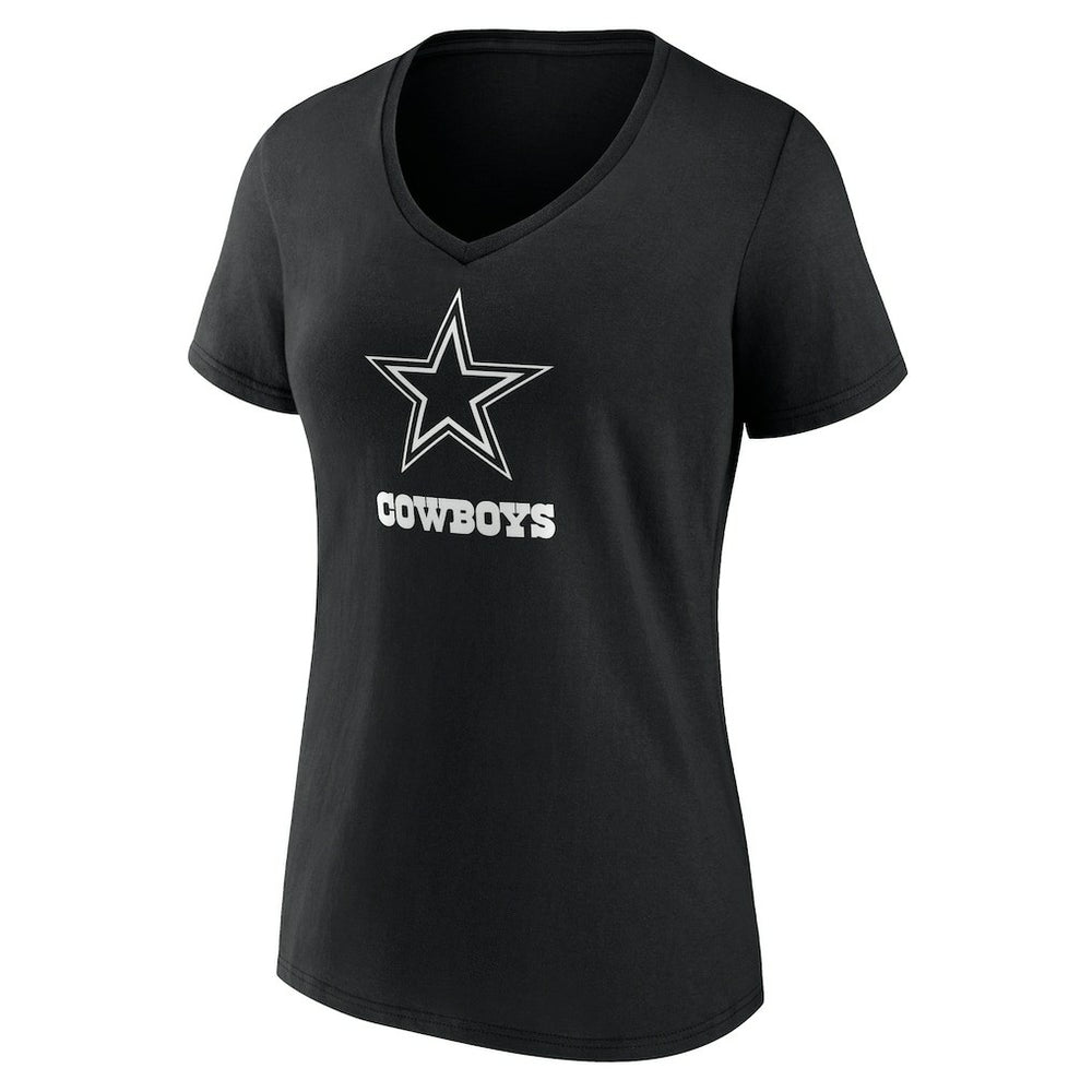 NFL Dallas Cowboys Women's Personalized Name & Number Monochrome V-Neck T-Shirt