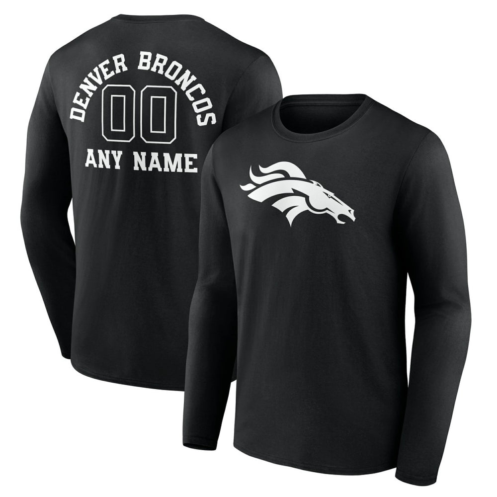 NFL Denver Broncos Personalized Name & Number Monochrome Long Sleeve T-Shirt