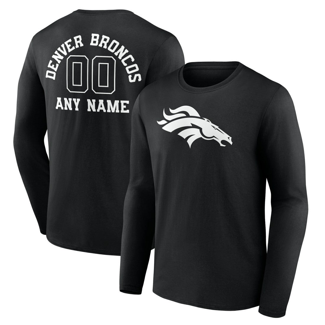 NFL Denver Broncos Personalized Name & Number Monochrome Long Sleeve T-Shirt