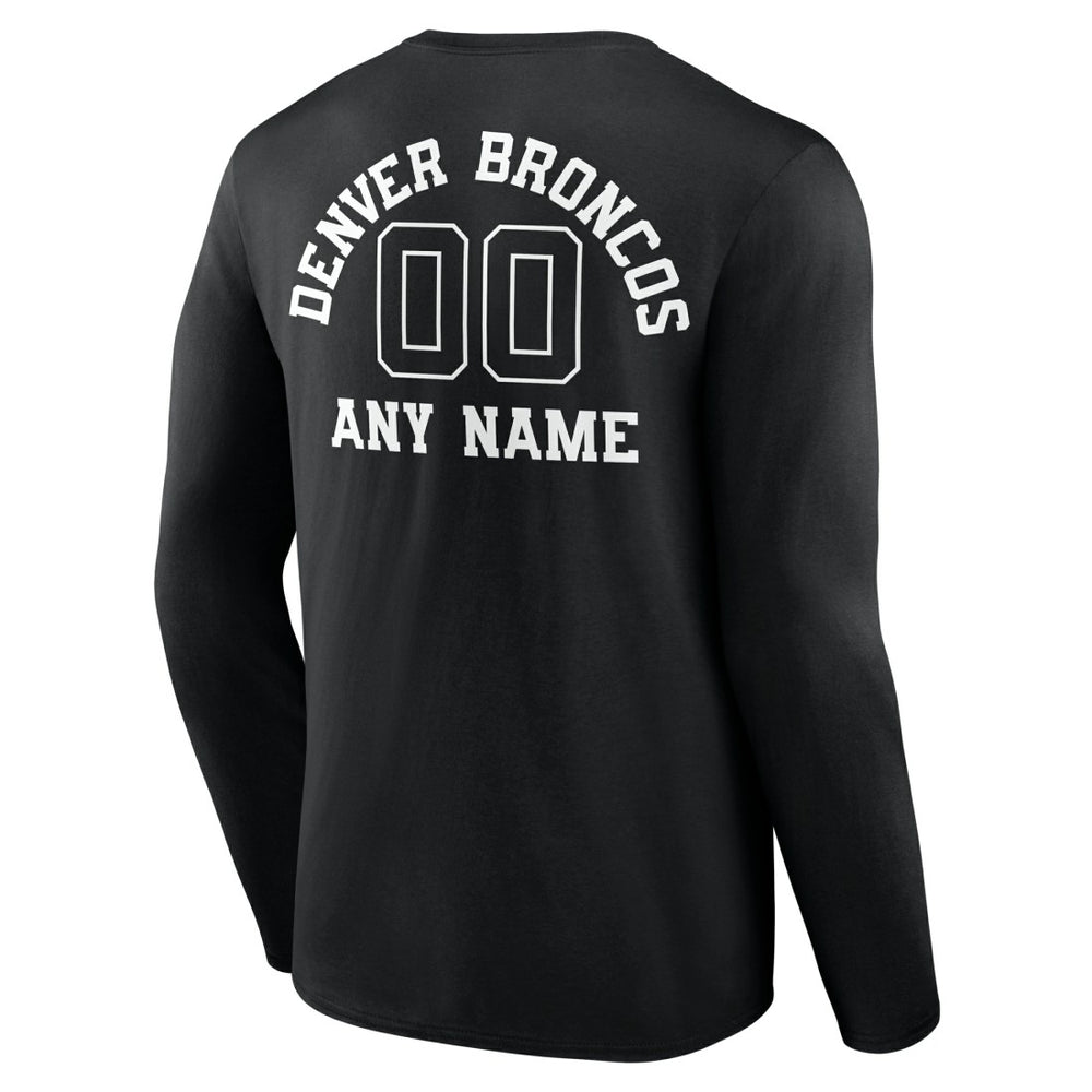 NFL Denver Broncos Personalized Name & Number Monochrome Long Sleeve T-Shirt
