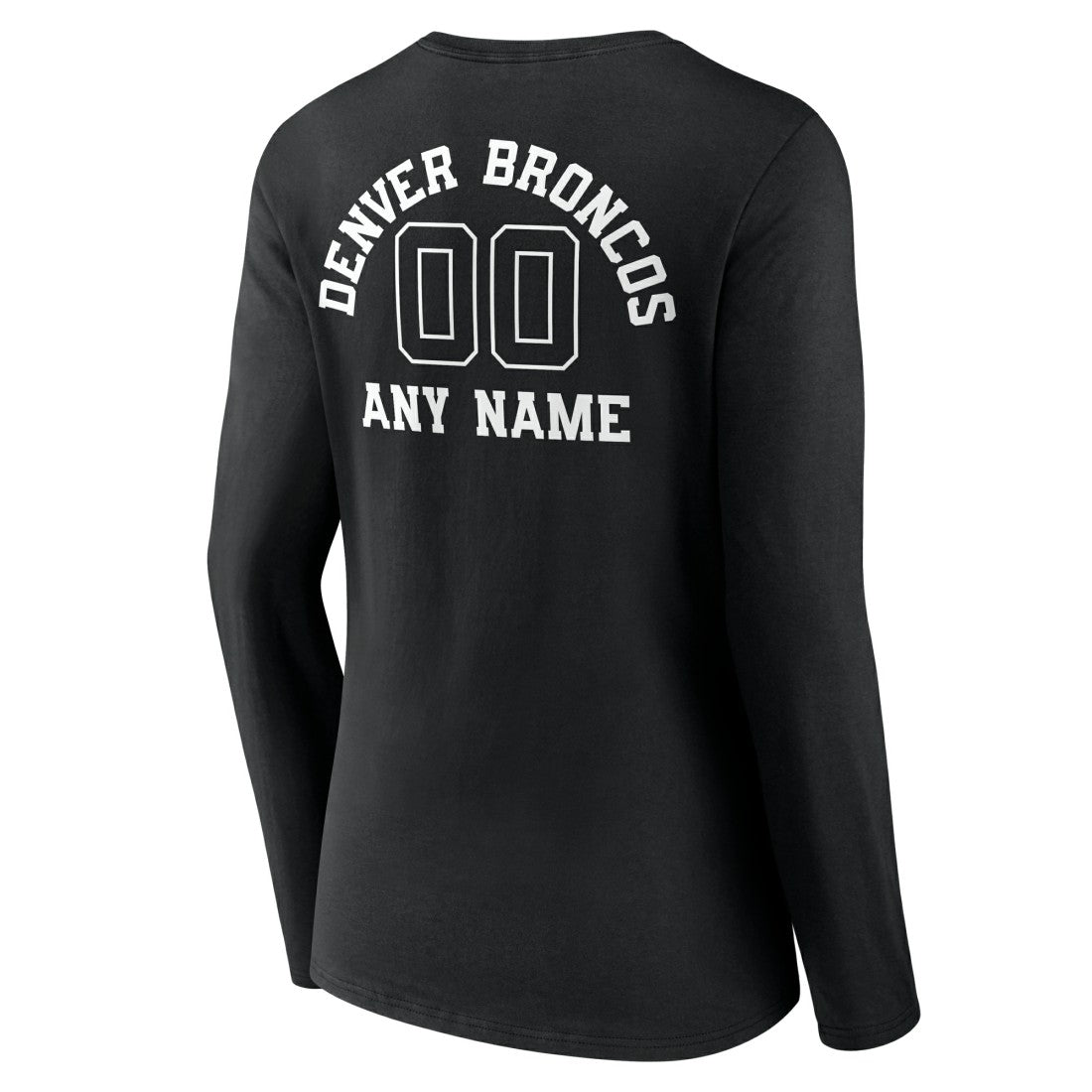 NFL Denver Broncos Women's Personalized Name & Number Monochrome Long Sleeve V-Neck T-Shirt