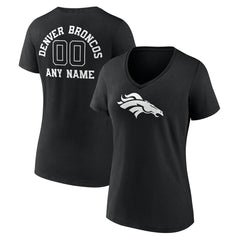 NFL Denver Broncos Women's Personalized Name & Number Monochrome V-Neck T-Shirt
