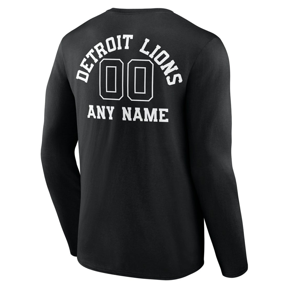 NFL Detroit Lions Personalized Name & Number Monochrome Long Sleeve T-Shirt
