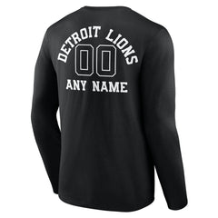 NFL Detroit Lions Personalized Name & Number Monochrome Long Sleeve T-Shirt