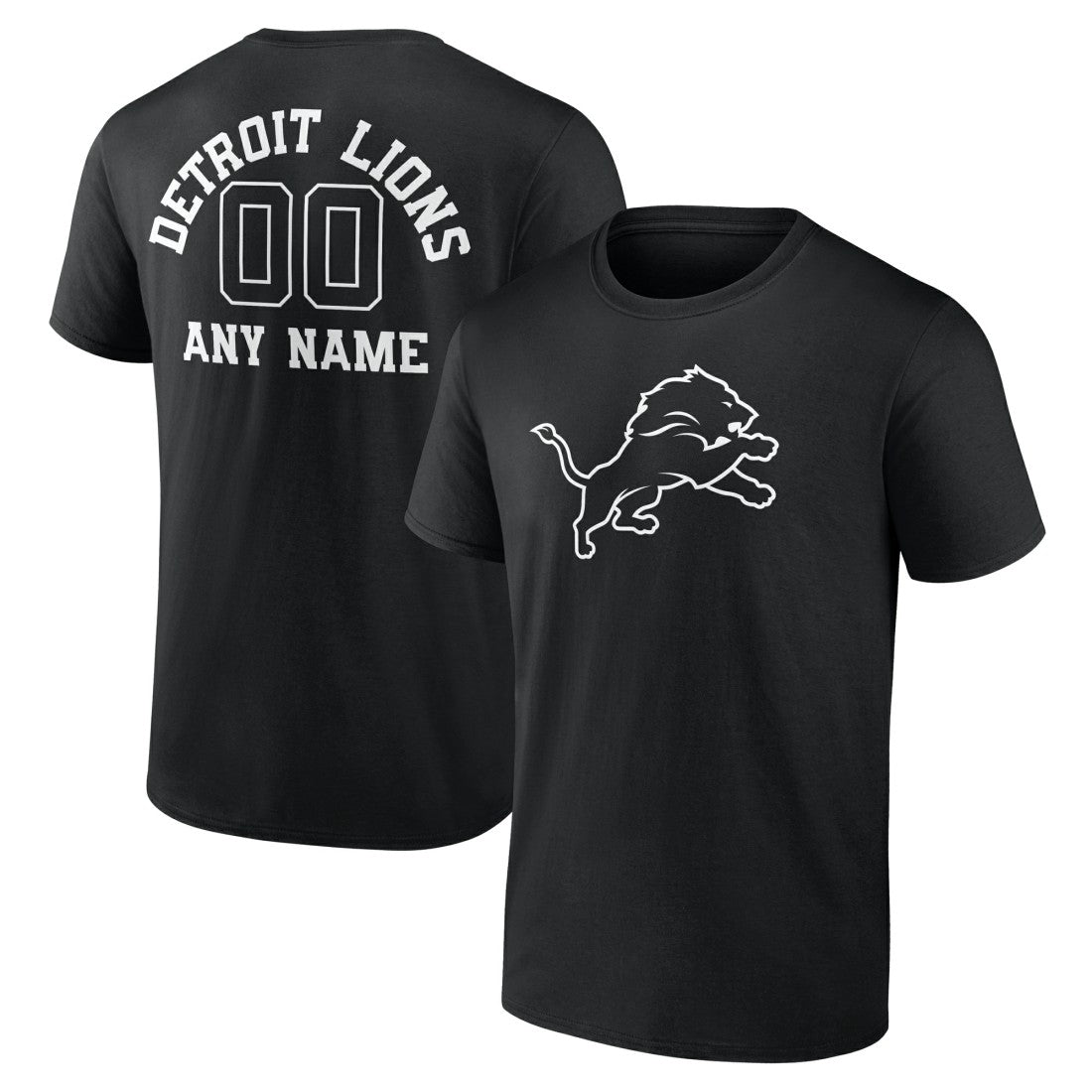 NFL Detroit Lions Personalized Name & Number Monochrome T-Shirt