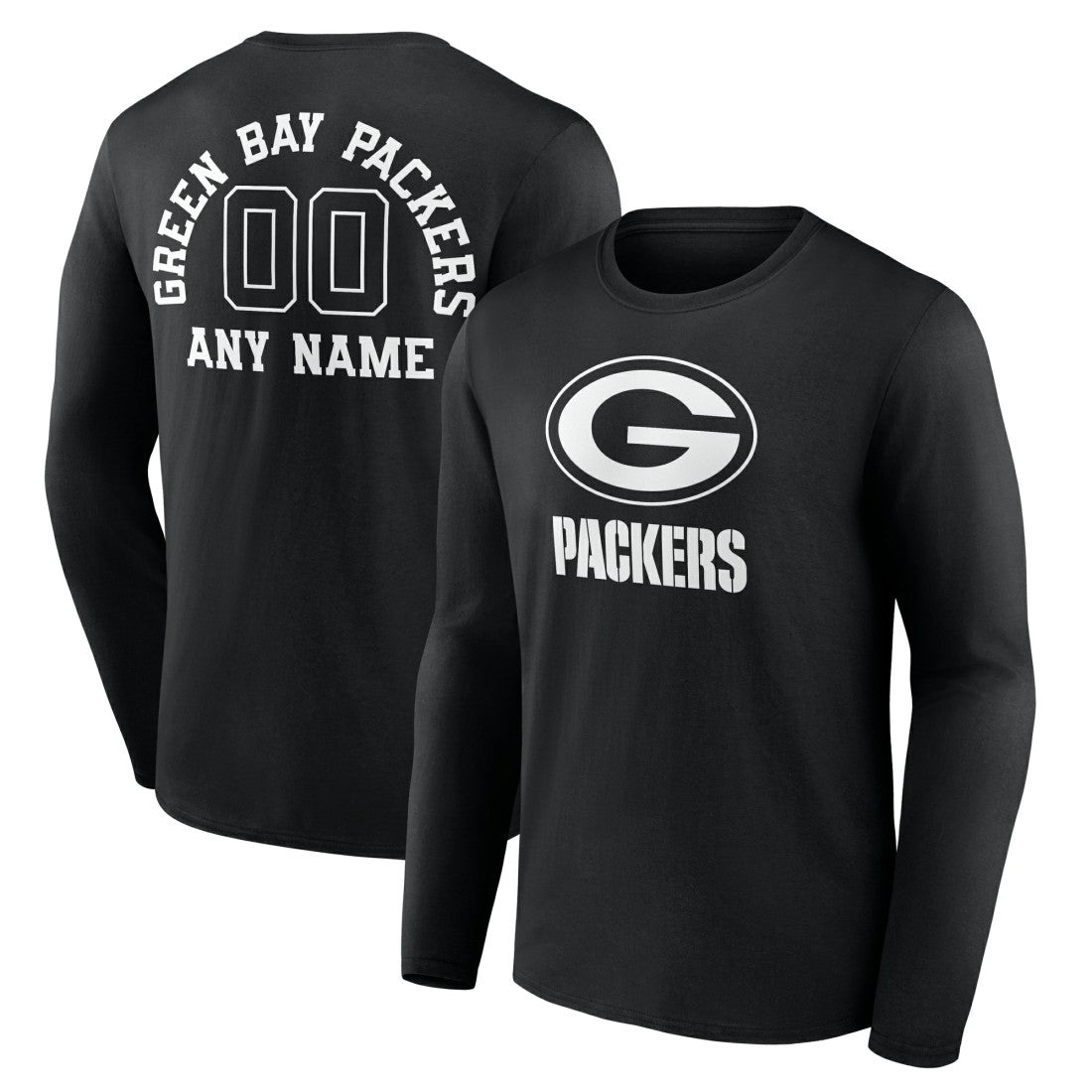 NFL Green Bay Packers Personalized Name & Number Monochrome Long Sleeve T-Shirt