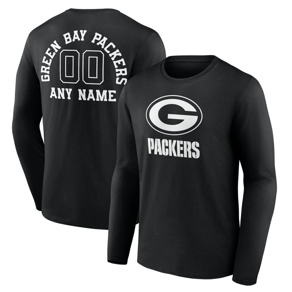 NFL Green Bay Packers Personalized Name & Number Monochrome Long Sleeve T-Shirt