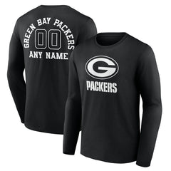 NFL Green Bay Packers Personalized Name & Number Monochrome Long Sleeve T-Shirt