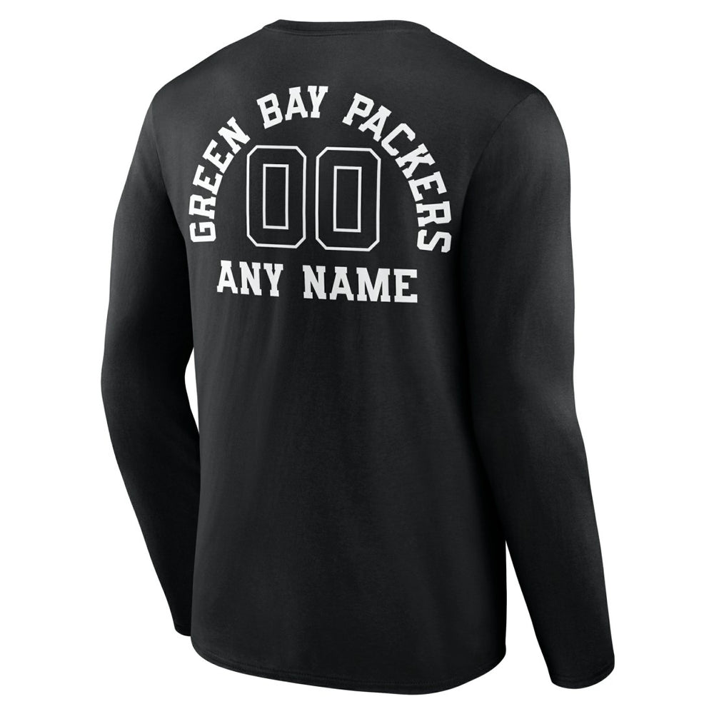 NFL Green Bay Packers Personalized Name & Number Monochrome Long Sleeve T-Shirt