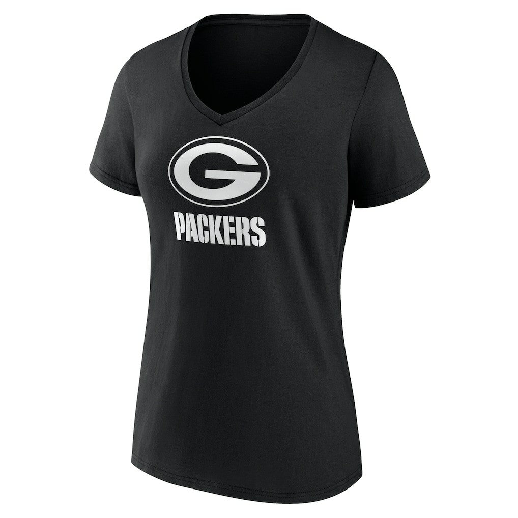 NFL Green Bay Packers Women's Personalized Name & Number Monochrome V-Neck T-Shirt