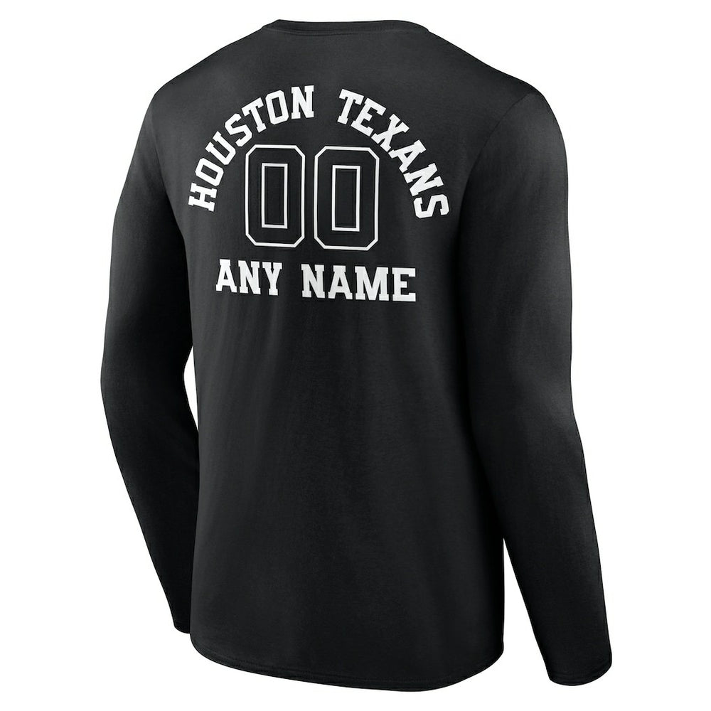 NFL Houston Texans Personalized Name & Number Monochrome Long Sleeve T-Shirt