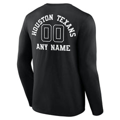 NFL Houston Texans Personalized Name & Number Monochrome Long Sleeve T-Shirt