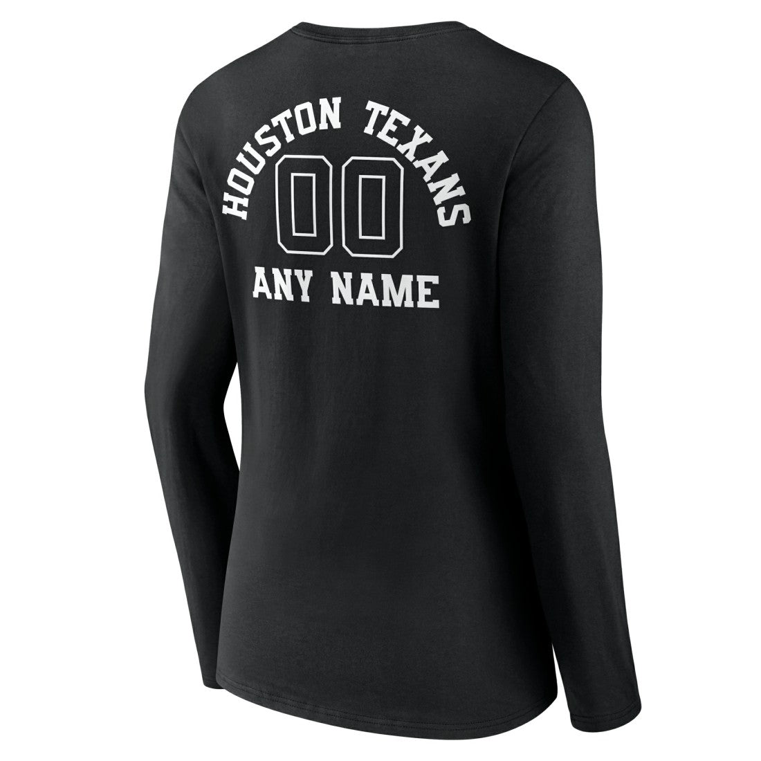 NFL Houston Texans Women's Personalized Name & Number Monochrome Long Sleeve V-Neck T-Shirt