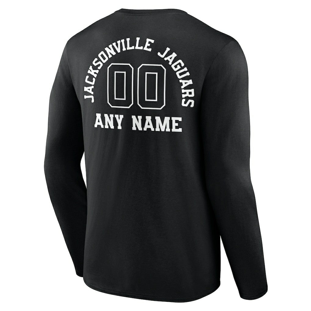 NFL Jacksonville Jaguars Personalized Name & Number Monochrome Long Sleeve T-Shirt