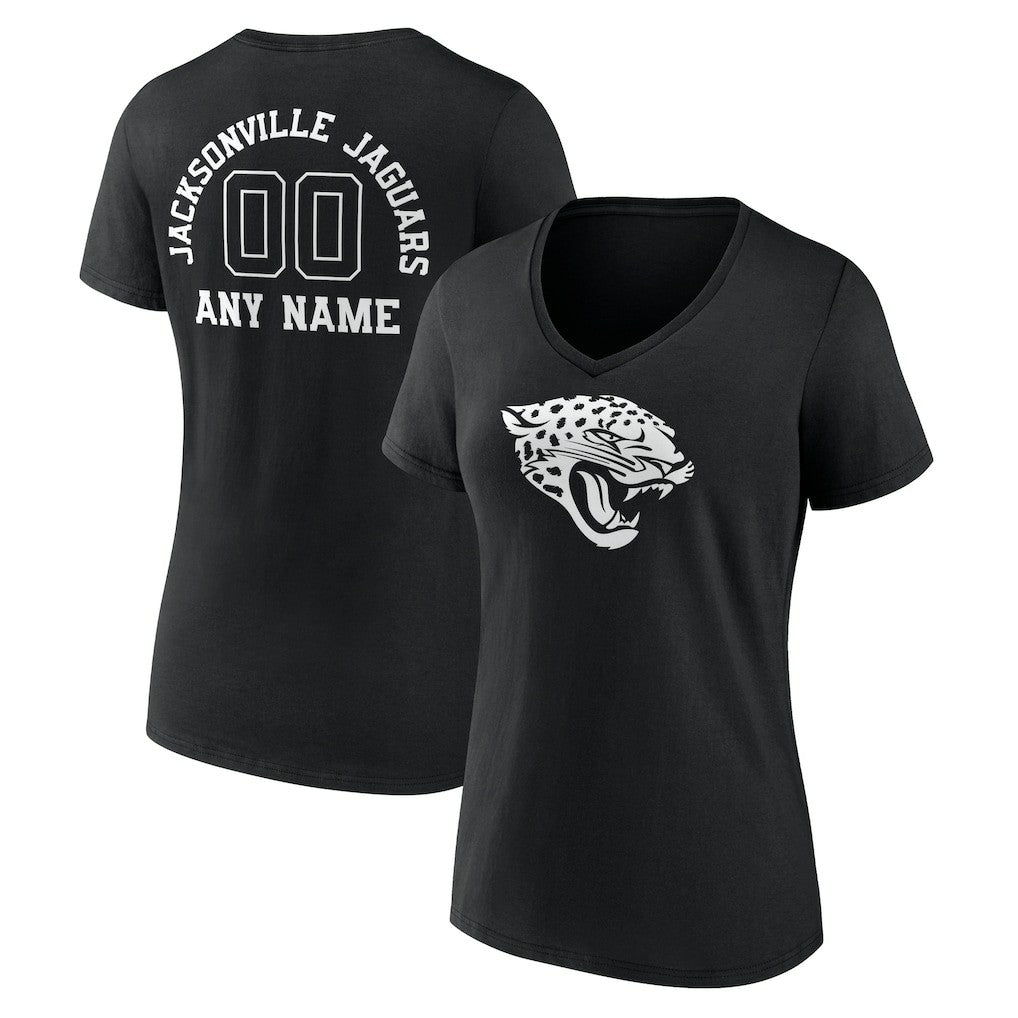 NFL Jacksonville Jaguars Women's Personalized Name & Number Monochrome V-Neck T-Shirt