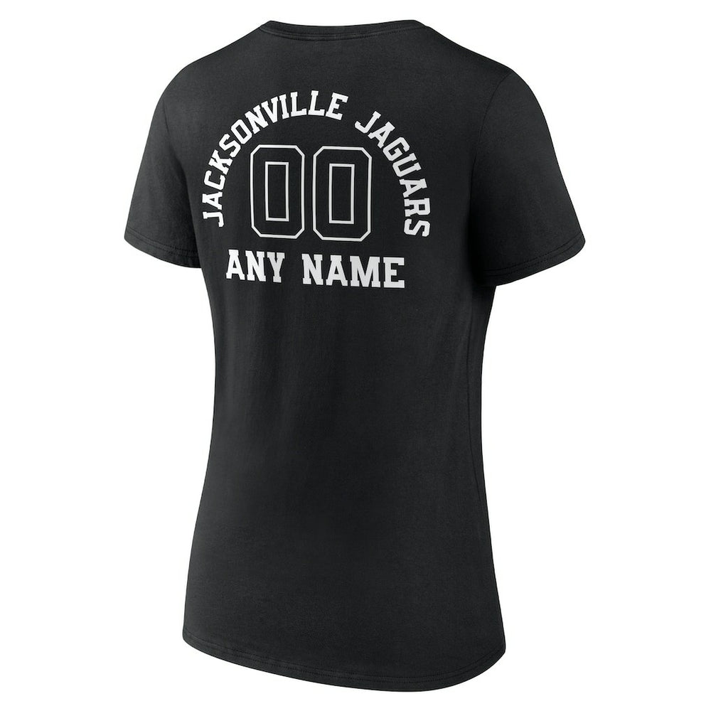NFL Jacksonville Jaguars Women's Personalized Name & Number Monochrome V-Neck T-Shirt