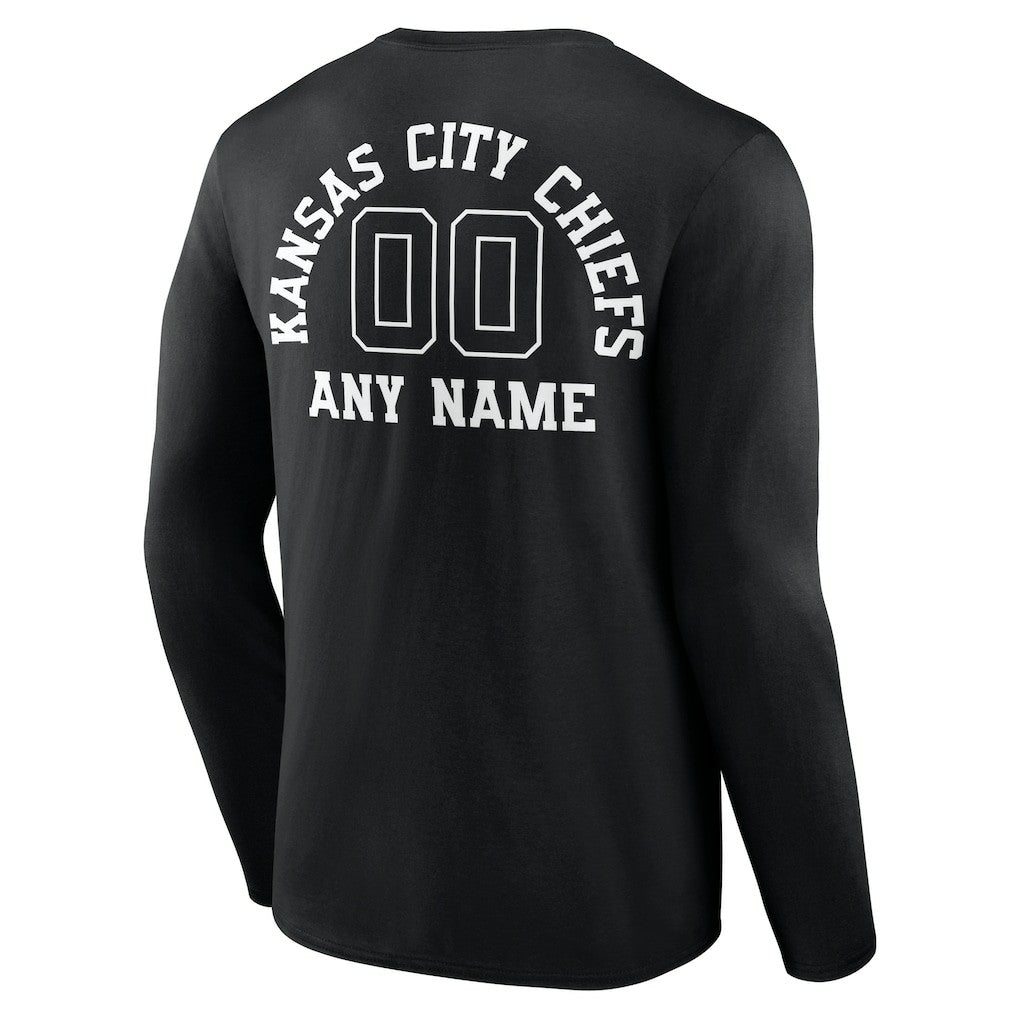NFL Kansas City Chiefs Personalized Name & Number Monochrome Long Sleeve T-Shirt