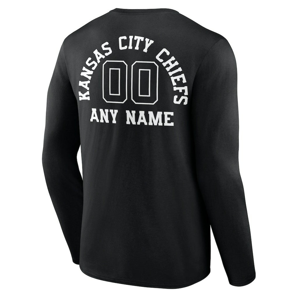 NFL Kansas City Chiefs Personalized Name & Number Monochrome Long Sleeve T-Shirt