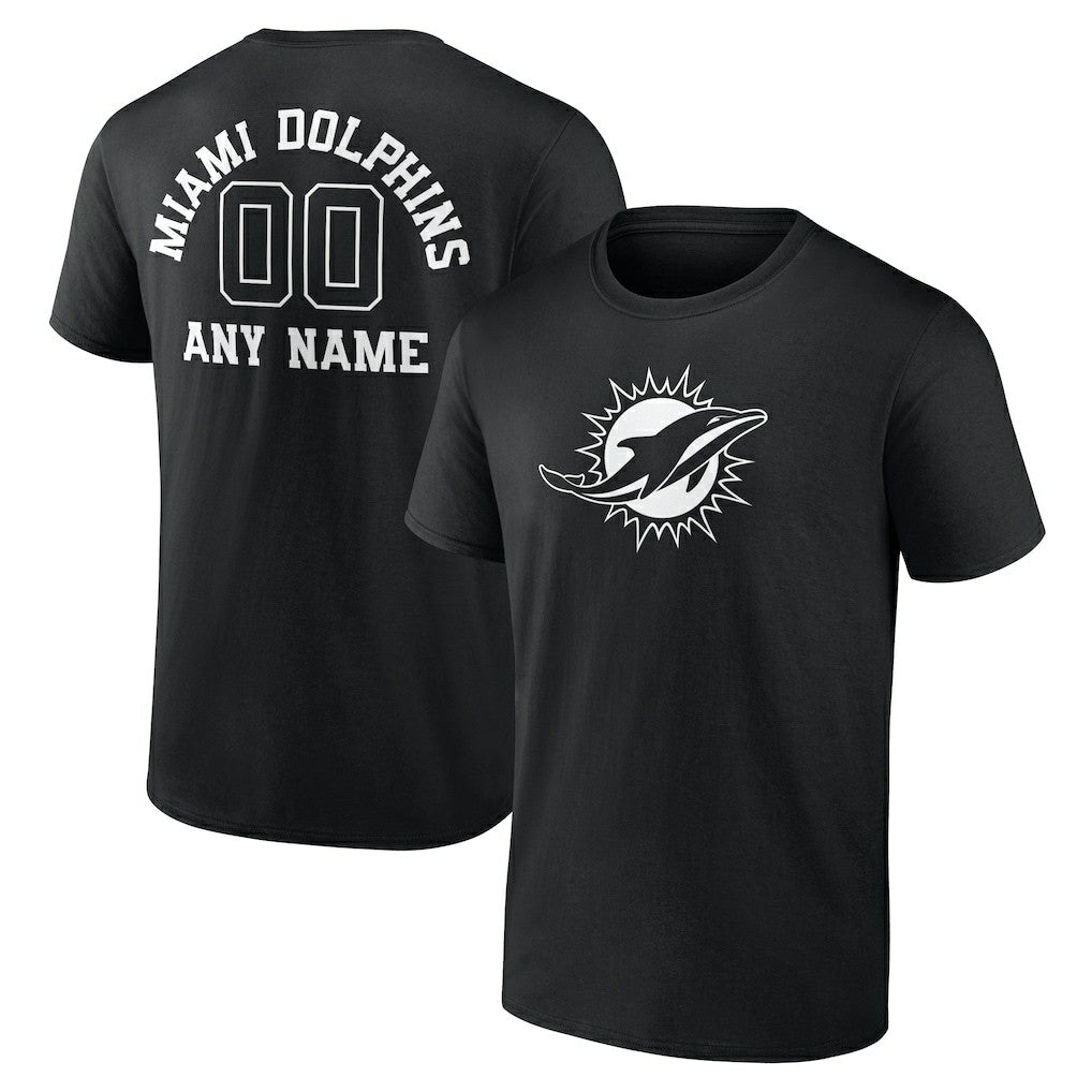 NFL Miami Dolphins Personalized Name & Number Monochrome T-Shirt