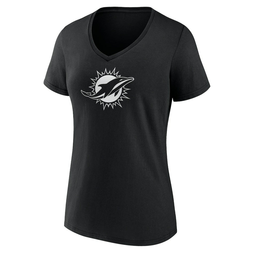 NFL Miami Dolphins Women's Personalized Name & Number Monochrome V-Neck T-Shirt