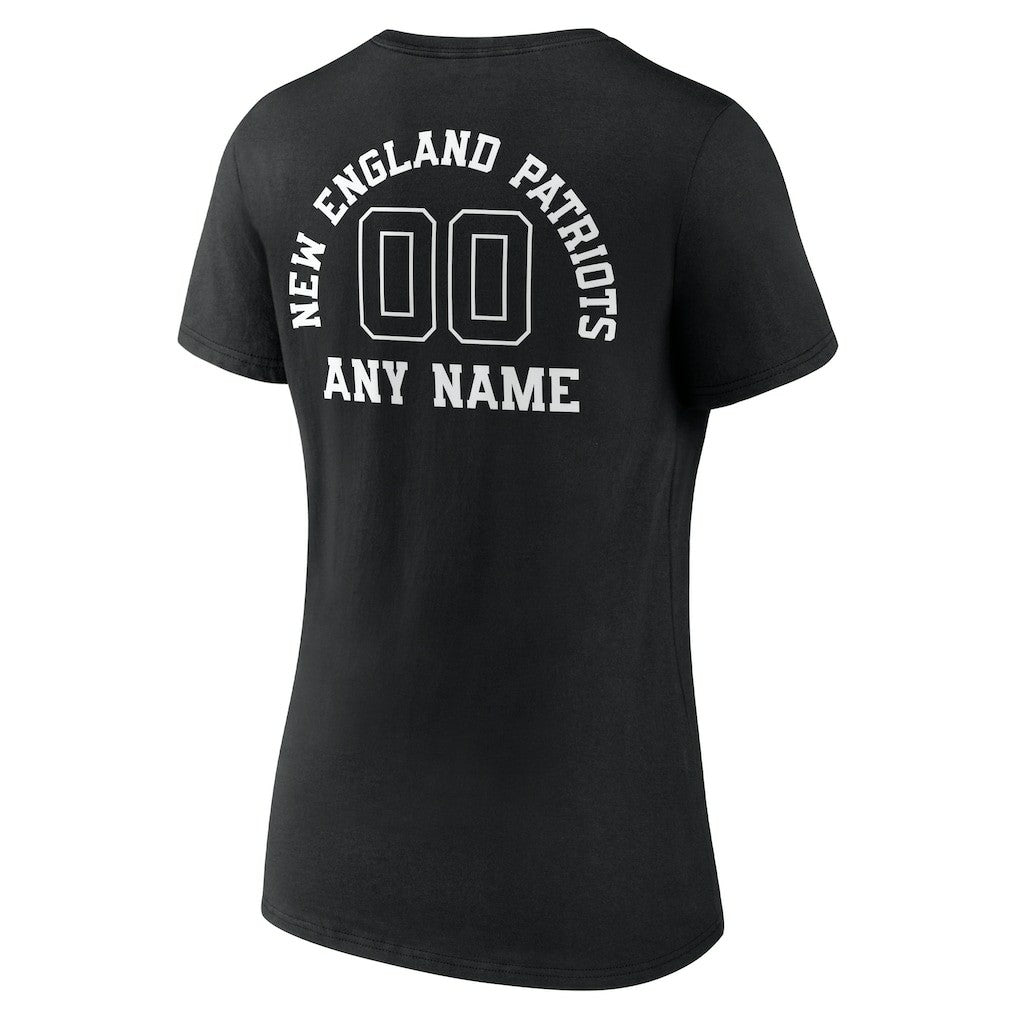 NFL New England Patriots Women's Personalized Name & Number Monochrome V-Neck T-Shirt