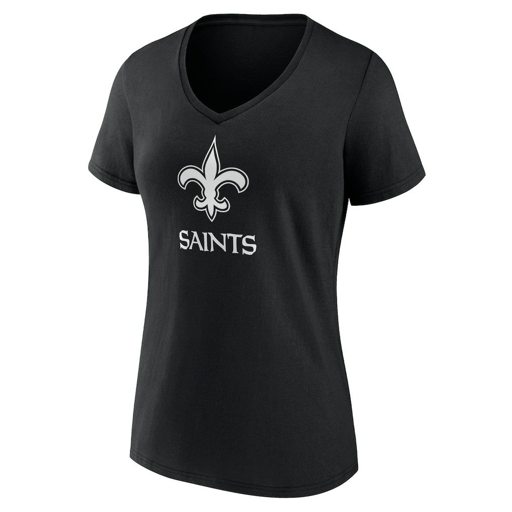NFL New Orleans Saints Women's Personalized Name & Number Monochrome V-Neck T-Shirt