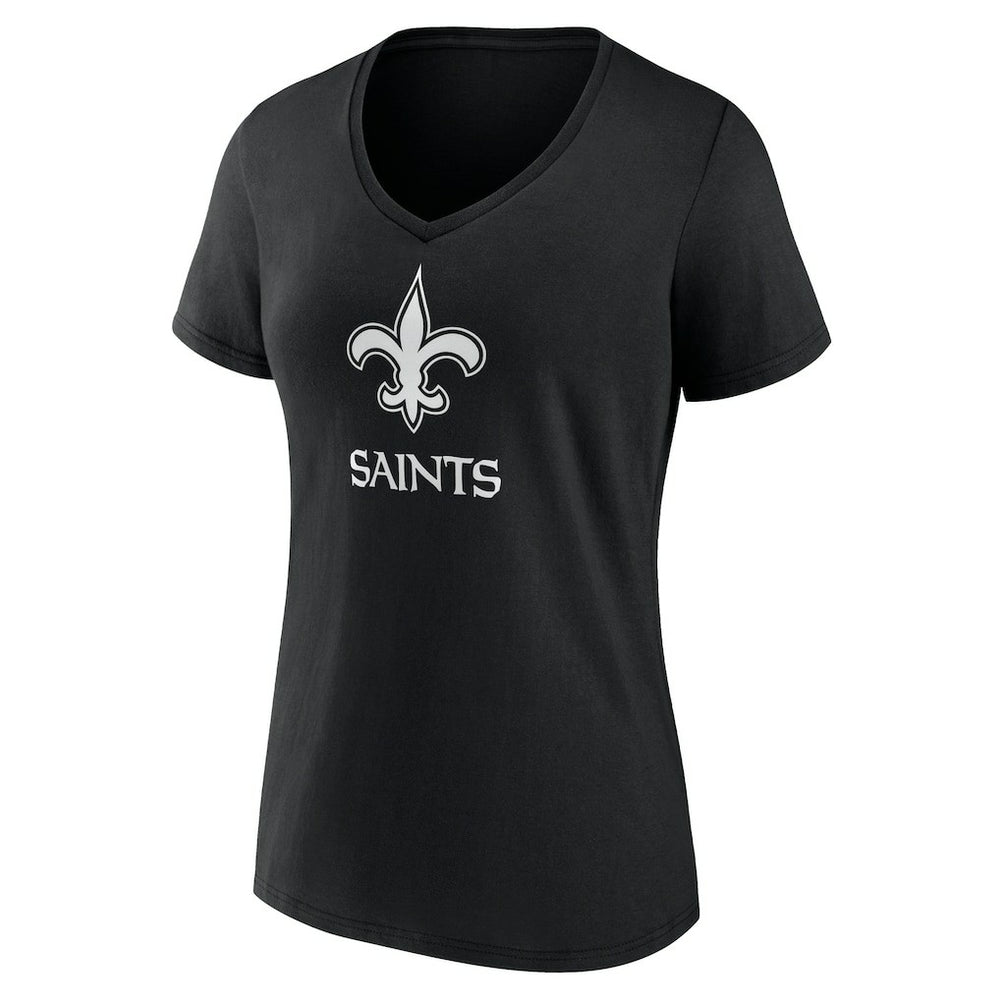 NFL New Orleans Saints Women's Personalized Name & Number Monochrome V-Neck T-Shirt
